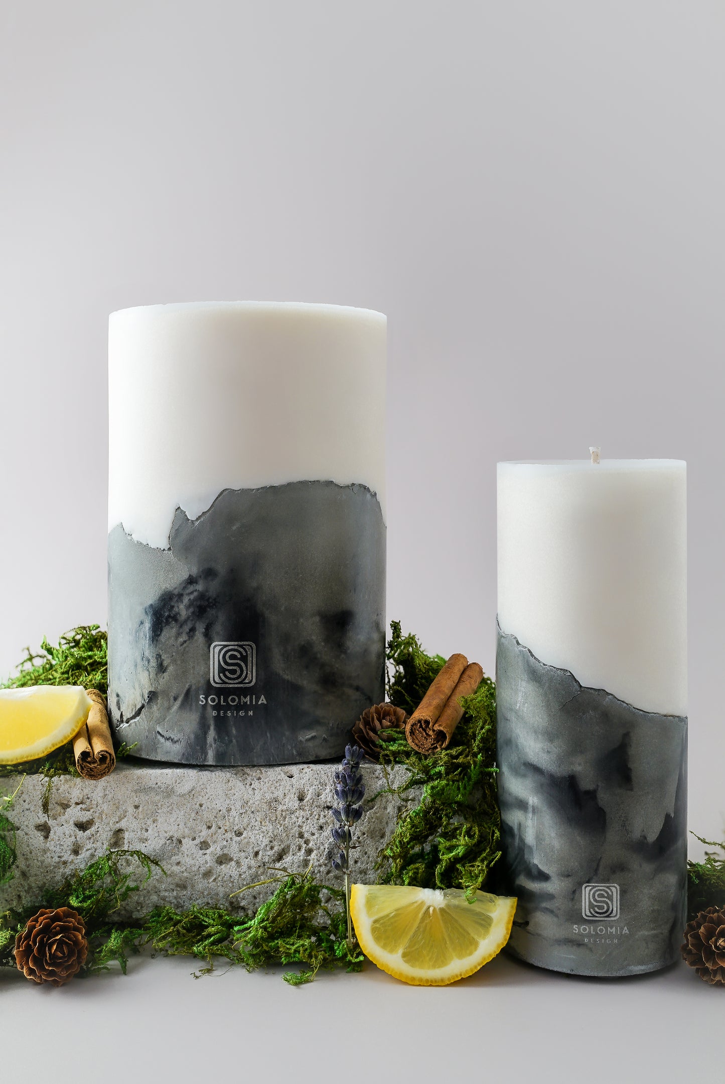 Concrete Black Designer Candle XL