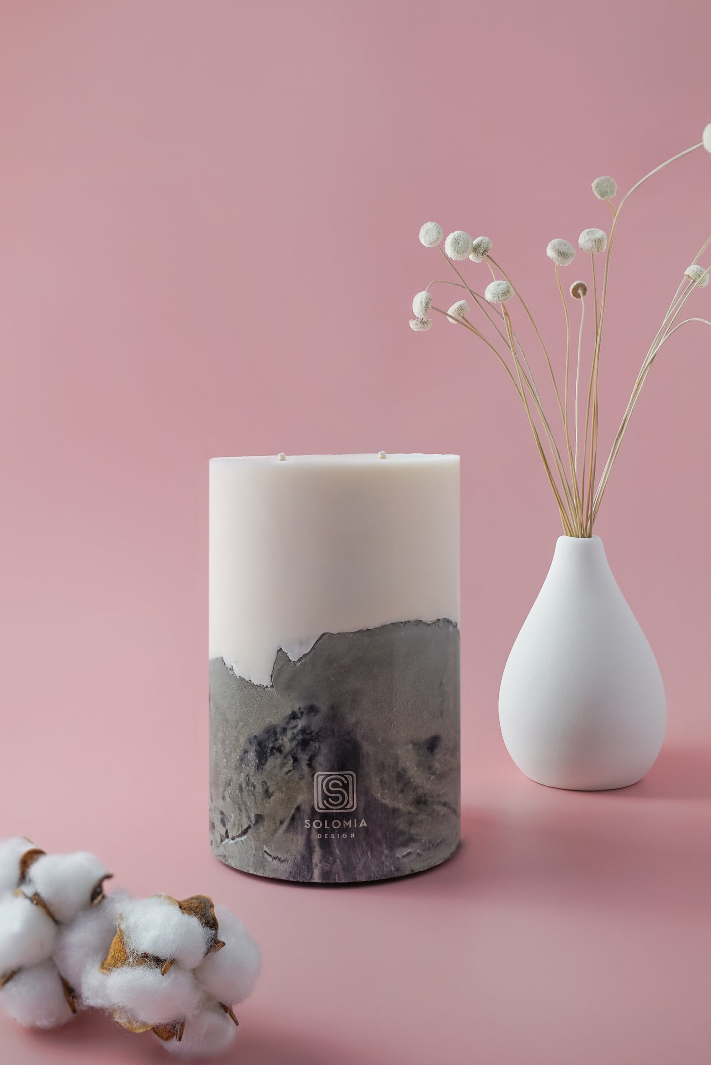 Concrete Black Designer Candle XL