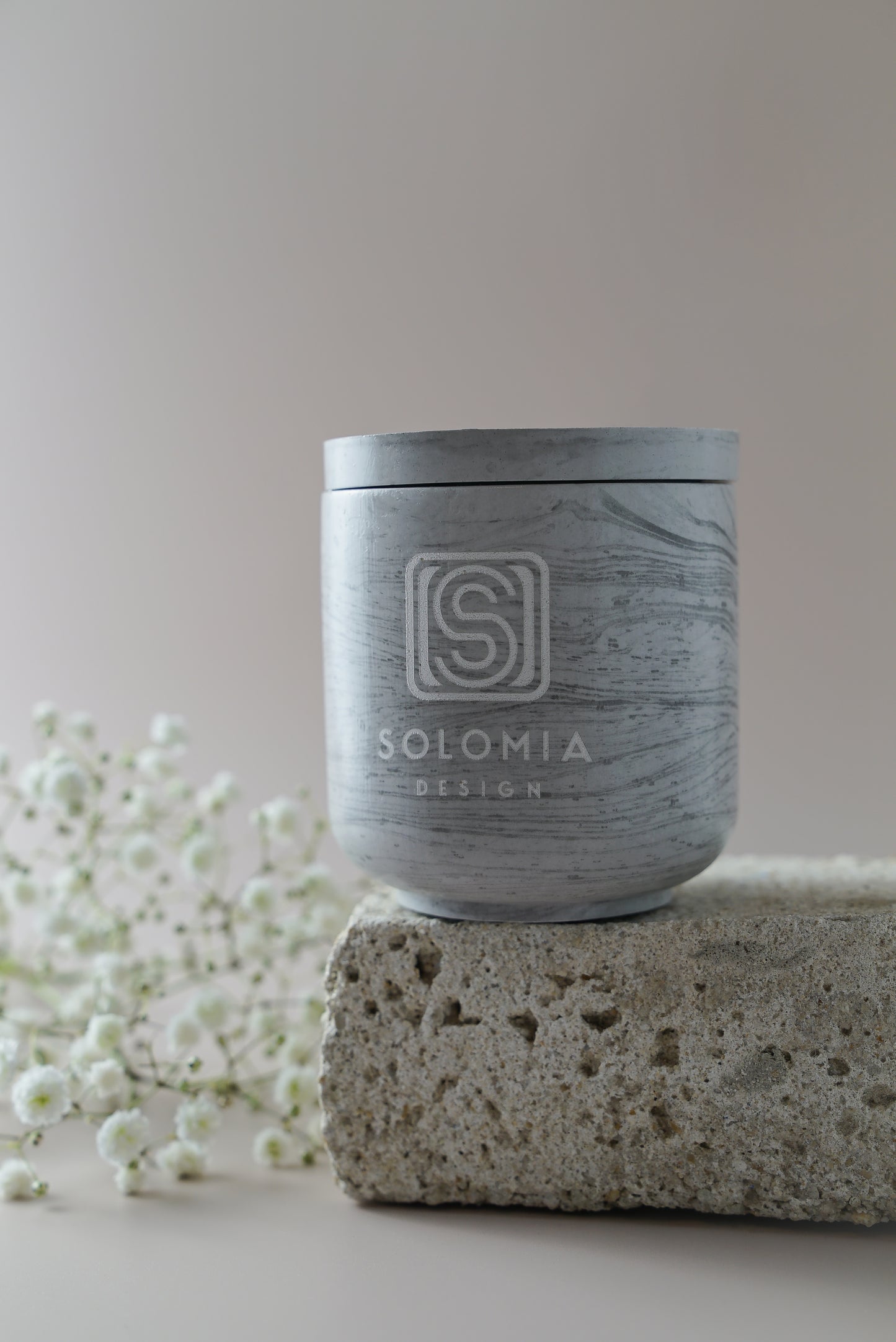 Minimalism Grey Aroma Candles Gypsum