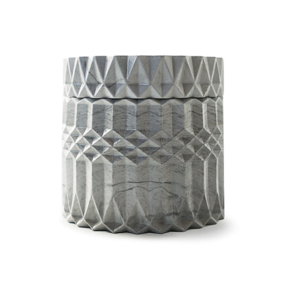 Geometry of Light Grey Aroma Candles Gypsum