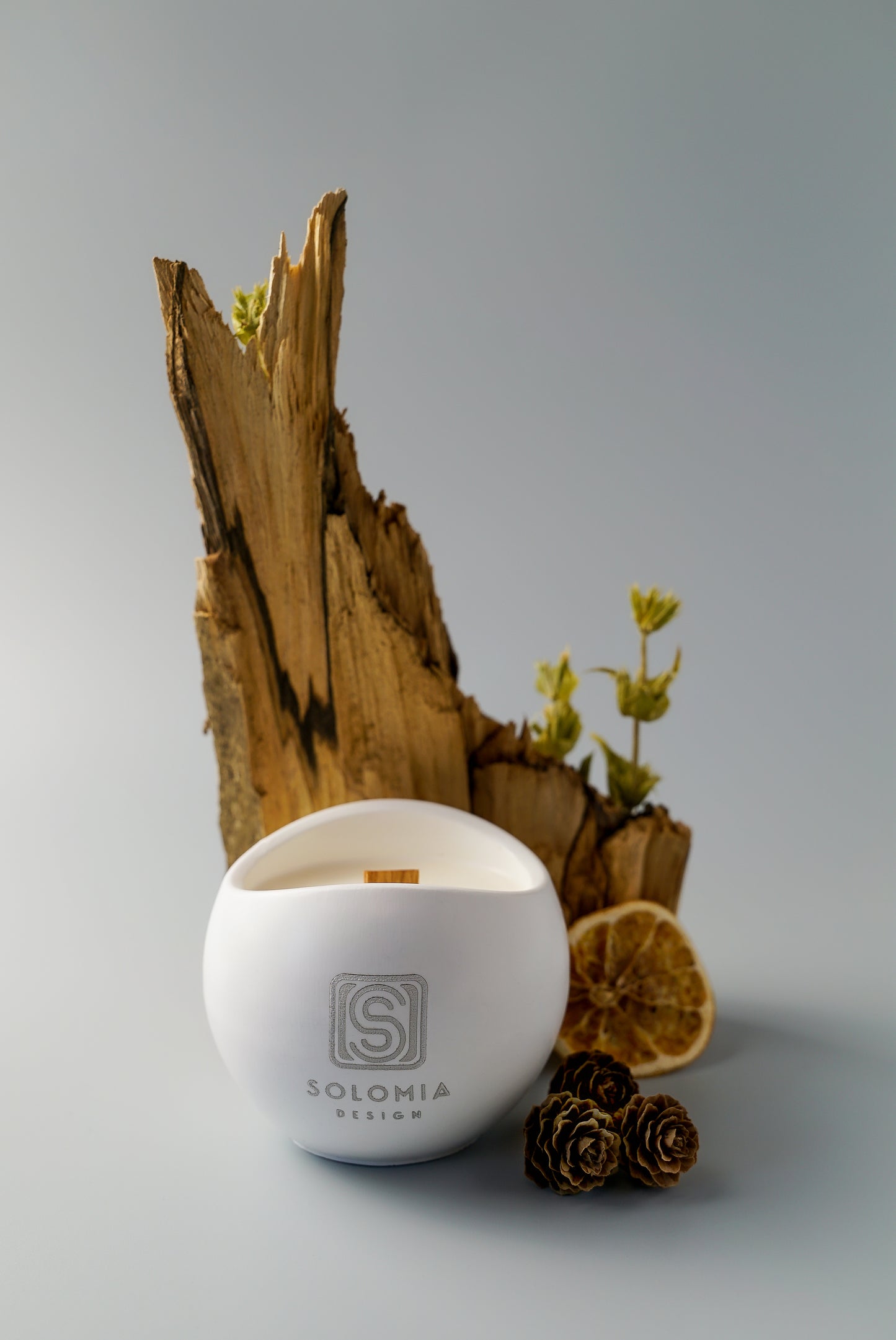 Sphere White Aroma Candles Gypsum