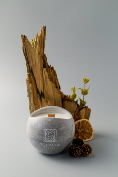 Sphere White Aroma Candles Gypsum