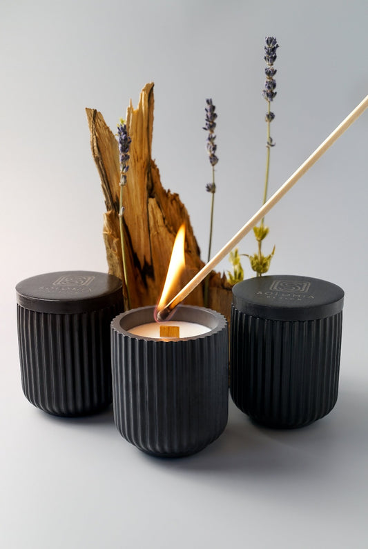 Conciseness Black Aroma Candles Gypsum