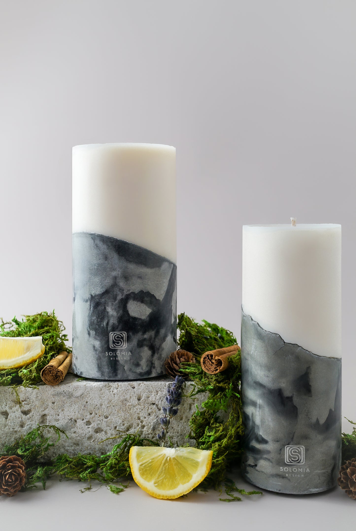 Concrete Black Designer Candle L