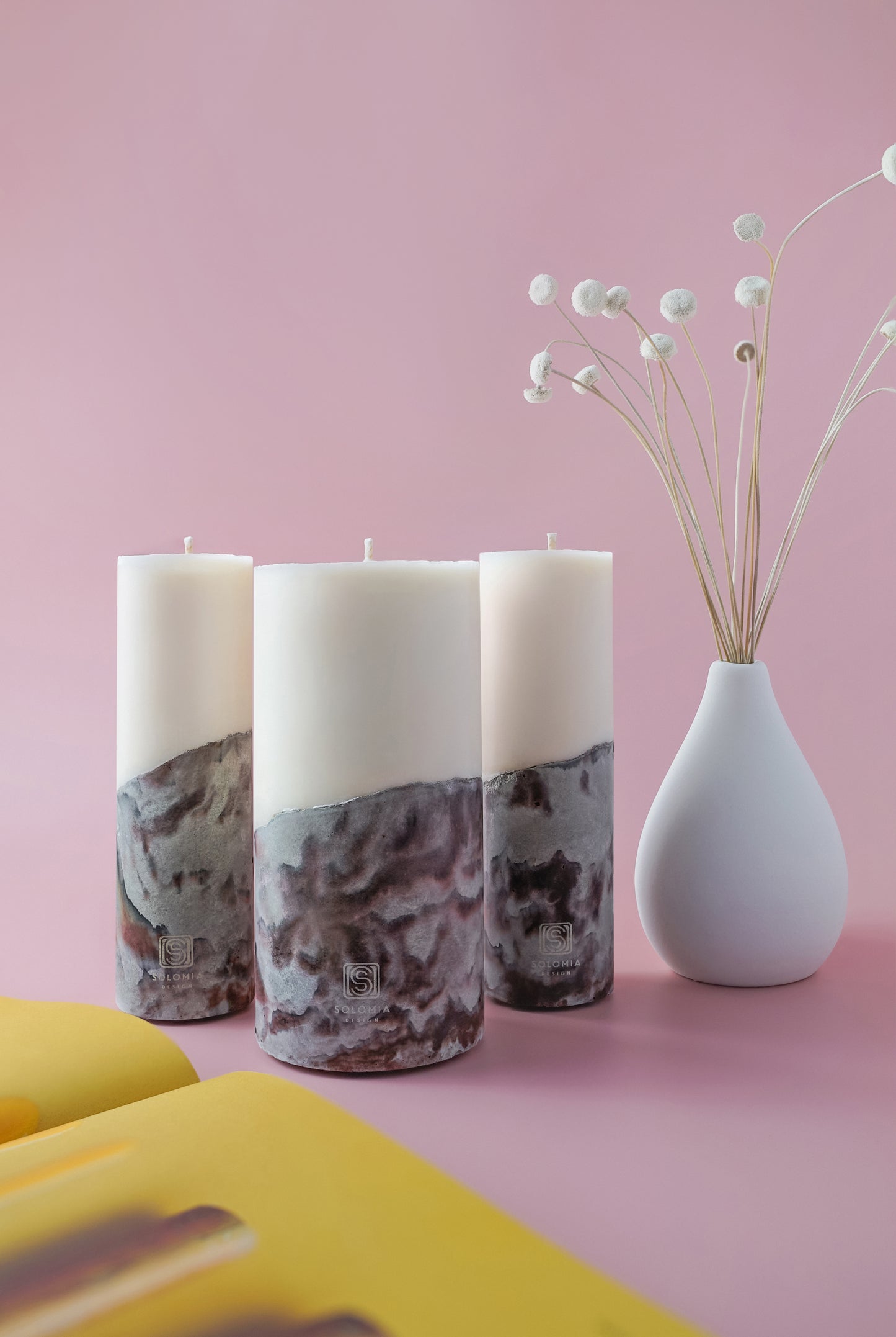 Concrete Black Designer Candle L