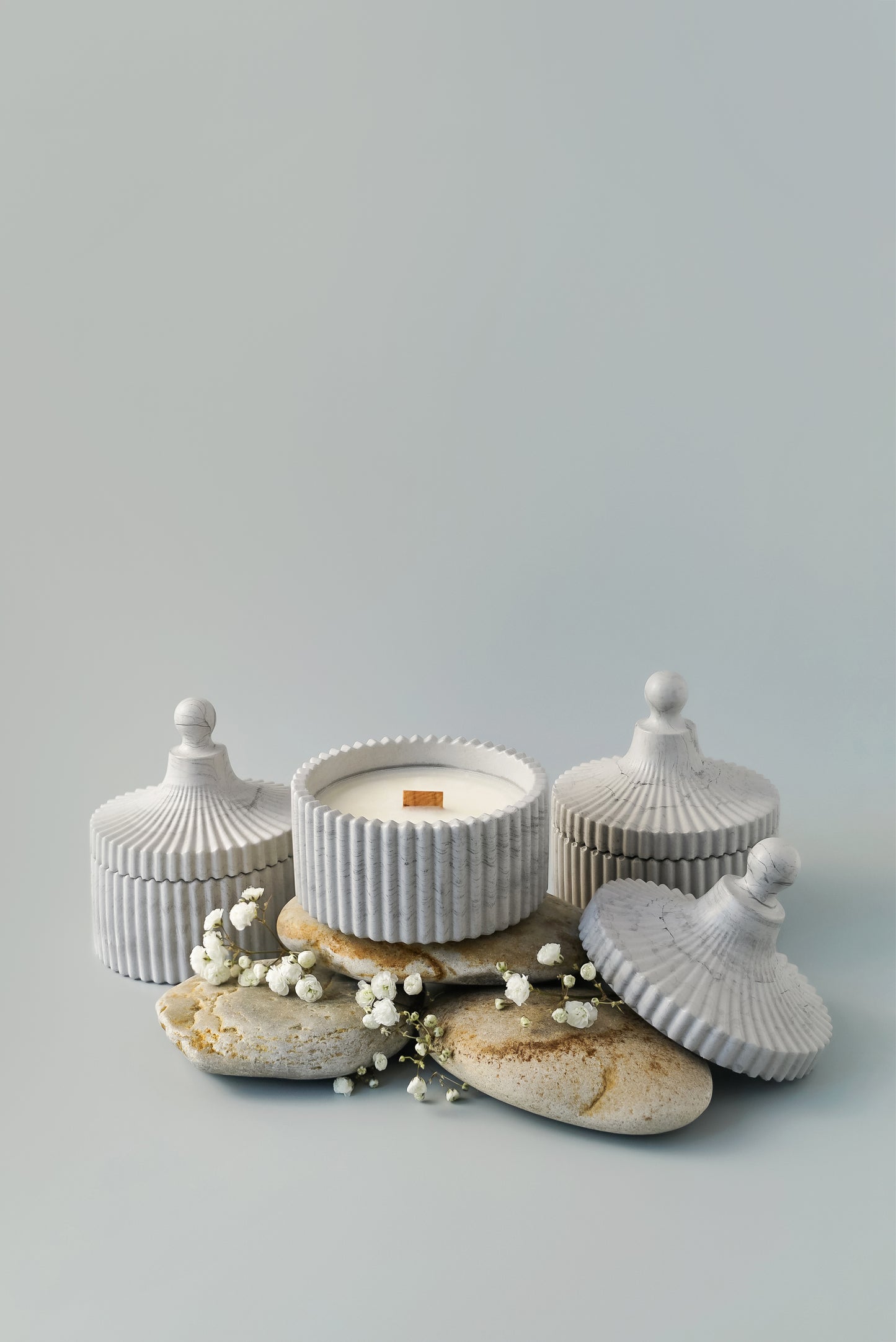 Vintage Grey Aroma Candles Gypsum