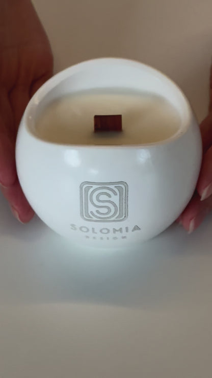 Sphere White Aroma Candles Gypsum